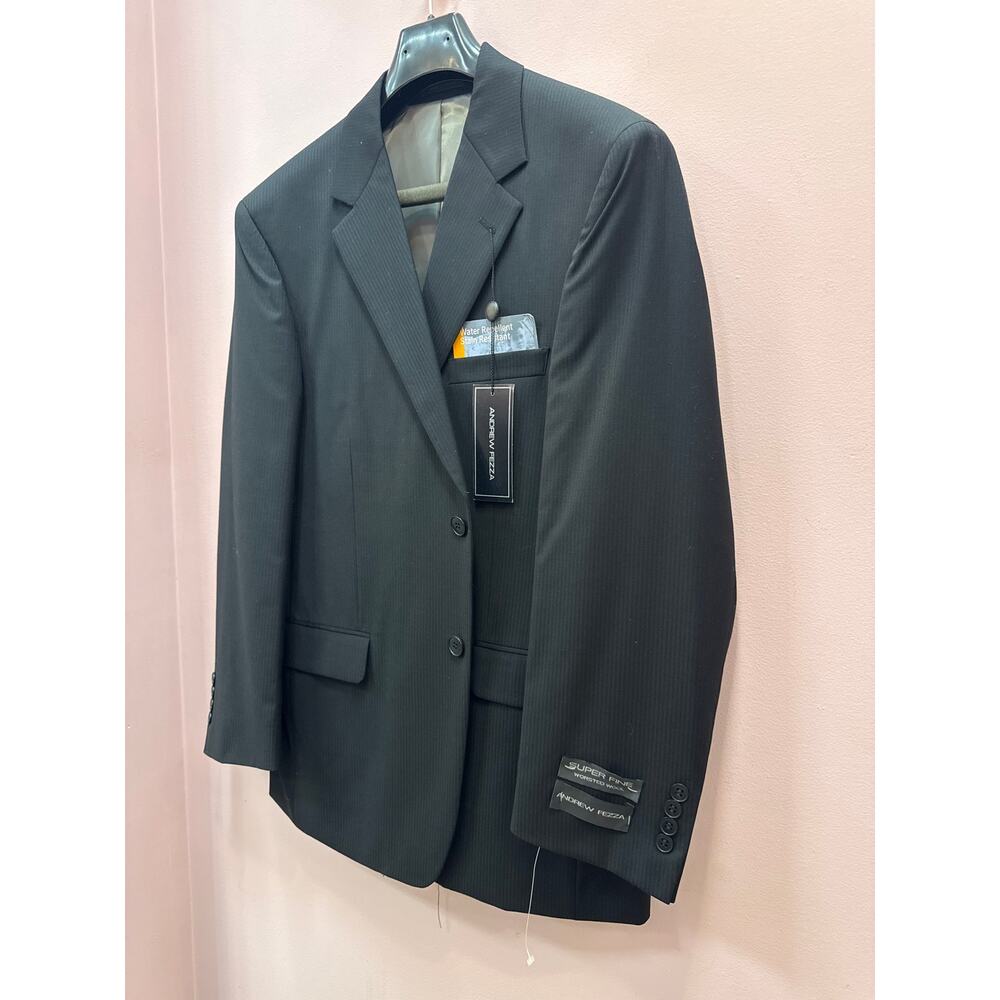 Vintage Andrew Fezza 100% Worsted Wool Suit Jacket - Size 42S